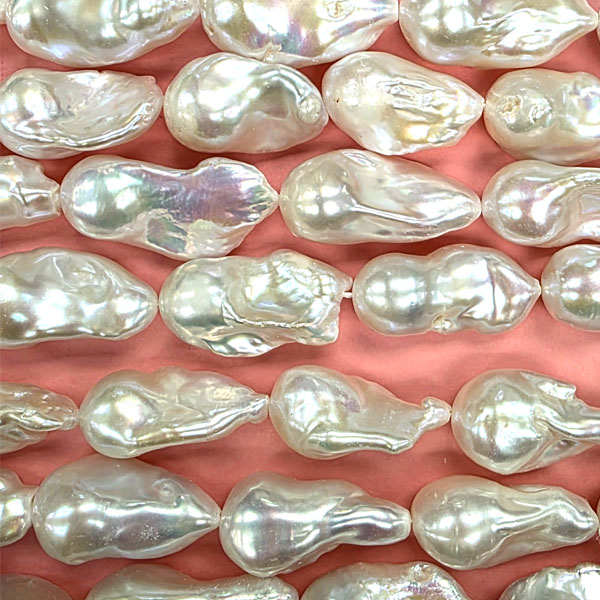 FRESHWATER PEARL BAROQUE 14X22-18X32MM WHITE